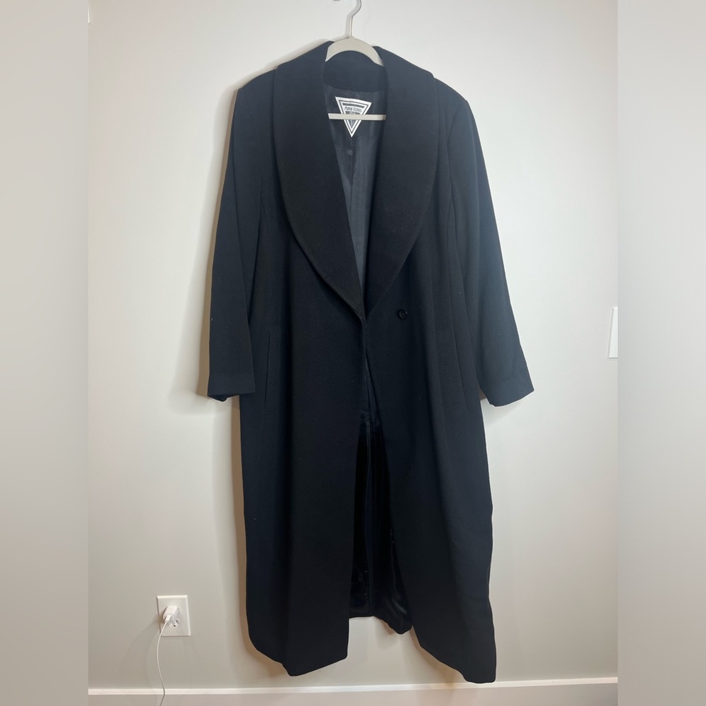 Vintage Marvin Richards women’s long black trench coat size 18W